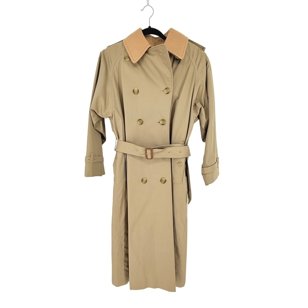 Vintage New Burberrys' of London Victoria Trench Coat Tan Belted Warmer 96' NWT
